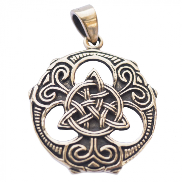 Celtic Triad  Bronze Anhänger Schmuck - Keltische Knoten - 32x23