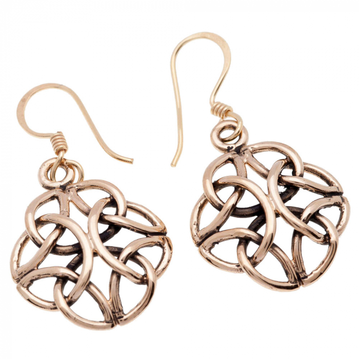 Ohrhänger, Ohrringe Keltische 4 Kreise Keltischer Knoten Bronze Schmuck