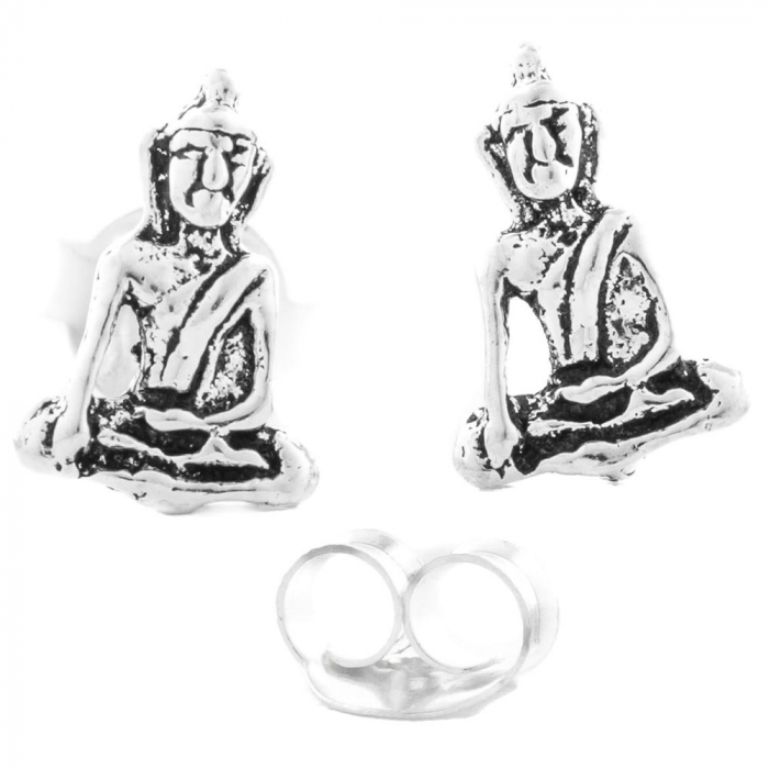 Ohrstecker Kleiner Buddha  8 mm 925er Silber