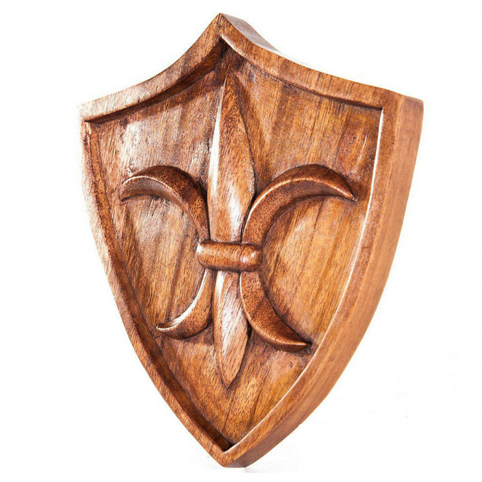 Wandschmuck Fleur de lis französiche Lilie Wappen aus Holz Wanddeko 