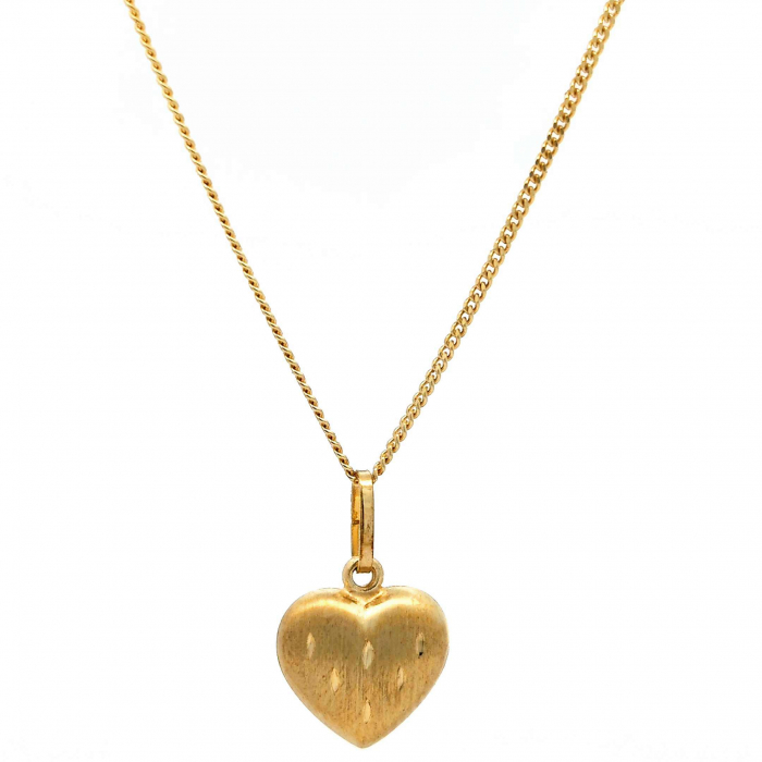 Anhänger Herz mit massiver Goldkette 1,1 mm 333-8 Karat Gold 40 cm