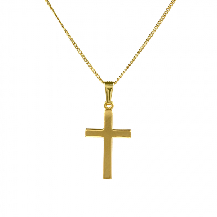 Anhänger Kreuz mit massiver Goldkette 1,1 mm 333-8 Karat Gold