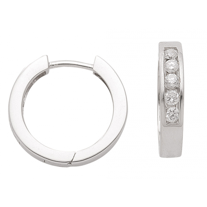 Creolen  Zirkonia 925 Silber rhodiniert