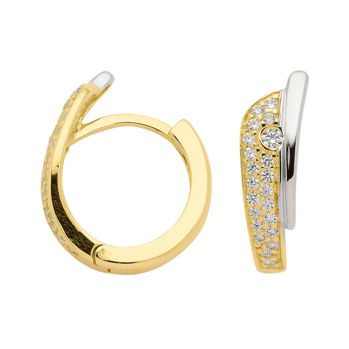 Creolen  Zirkonia 333 Gold rhodiniert