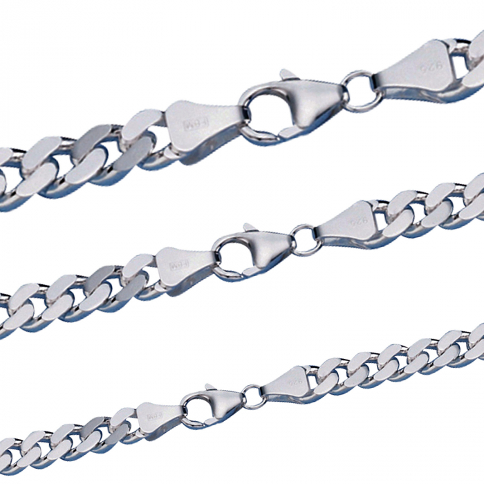 Silberkette Panzerkette Halskette Breite 7,1 mm echt massiv 925 Silber