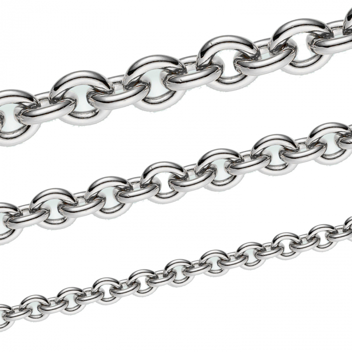 7,1 mm 925 Sterlingsilber massive Silberkette Ankerkette rund 50/55/60 cm - elegante Silberkette Damen und Herren Juwelier Qualität - Made in Germany