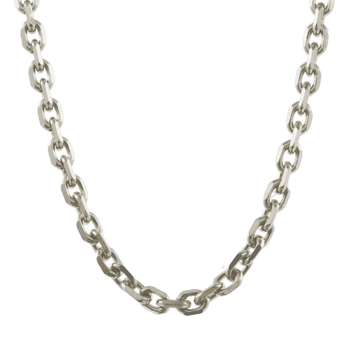 1,4 mm 925 Sterlingsilber Ankerkette diamantiert massiv Silber hochwertige Halskette - Länge nach Wahl