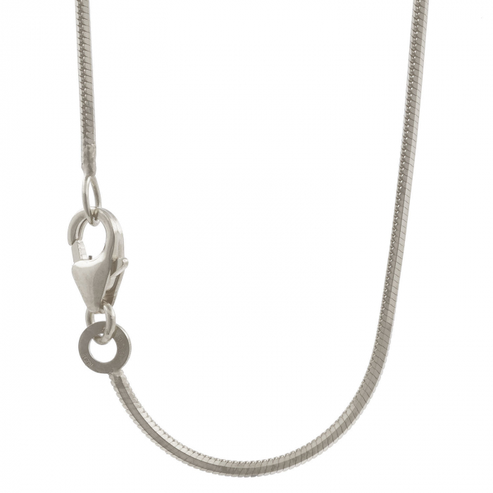 1,2 mm Silber Halskette Schlangenkette diamantiert massiv 925 Sterlingsilber - Länge nach Wahl