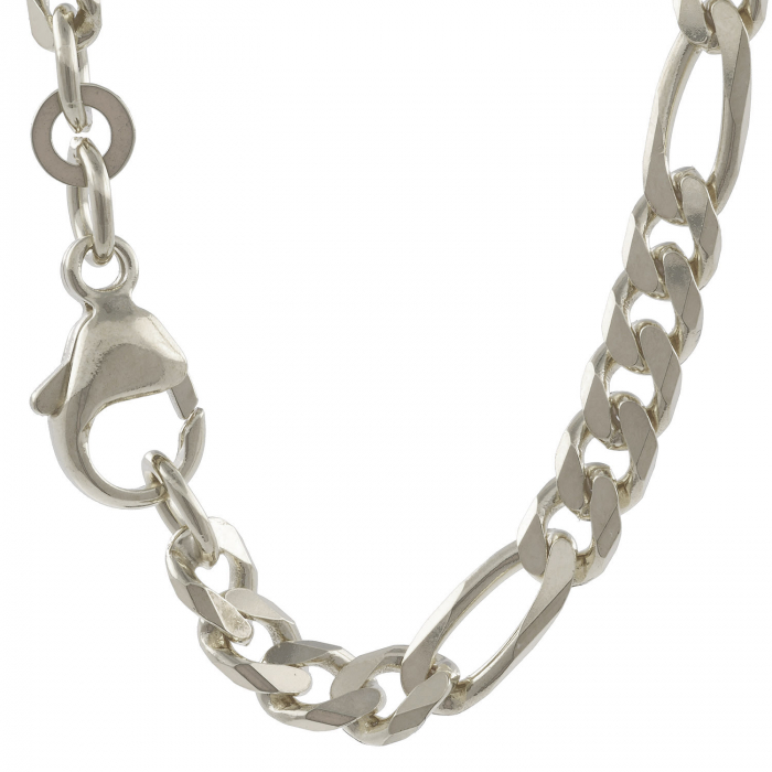 Figarokette Halskette Breite 4,3 mm - 925 Sterlingsilber Auswahl