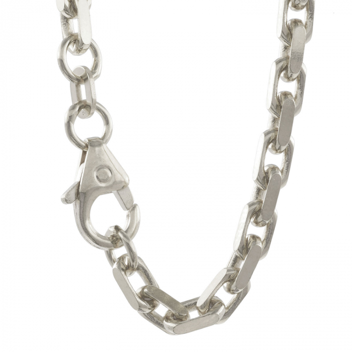 3,8 mm 45 cm Silber Halskette Ankerkette diamantiert massiv 925 Sterlingsilber hochwertige Silberkette 27 g