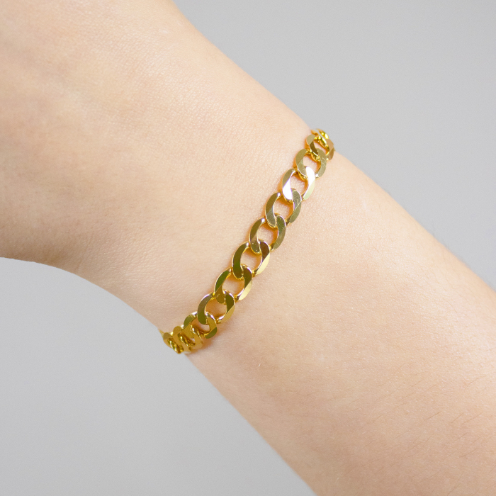 Goldkette Panzerkette Länge 21cm - Breite 6,7mm - 333-8 Karat Gold 50 cm