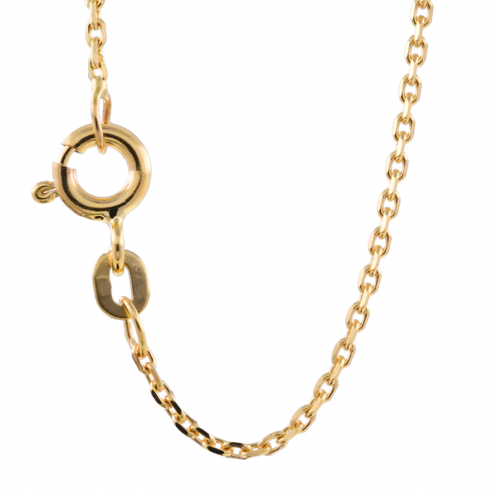 1,3 mm 40 cm 585 - 14 Karat Gold Halskette Ankerkette diamantiert massiv Gold hochwertige Goldkette  2,2 g
