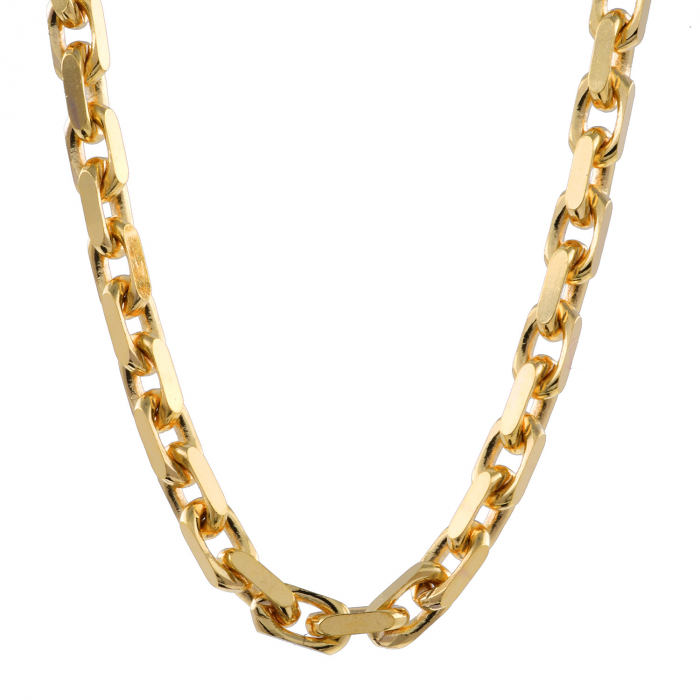 1,9 mm 50 cm 585 - 14 Karat Gold Halskette Ankerkette diamantiert massiv Gold hochwertige Goldkette  6,8 g
