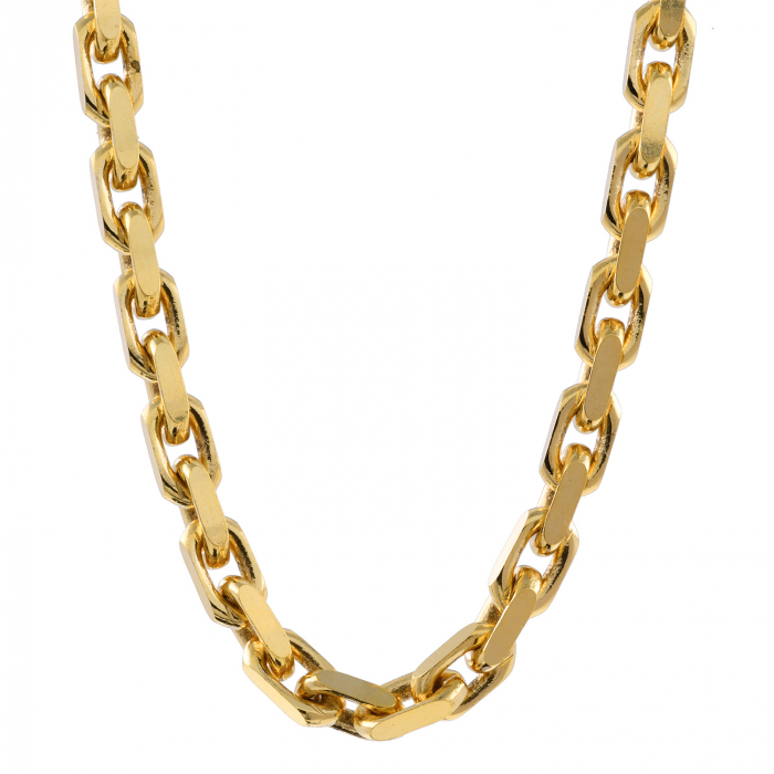 2,5 mm 50 cm 750 - 18 Karat Gold Halskette Ankerkette diamantiert massiv Gold hochwertige Goldkette 19,6 g