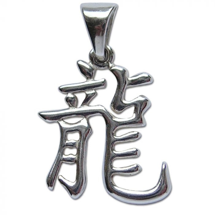 chinesische Sternzeichen Zeichen Drache Anhänger 925er Silber 27x17 mm Zodiac