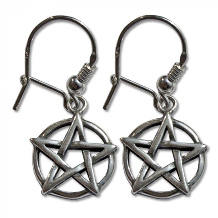 Pentagramm (Ohrringe) 925er Silber - Pentagramm - 17x14mm