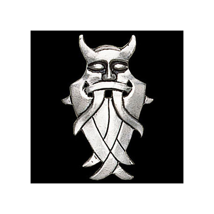 Odin`s Maske Schmuck Anhänger versilbert - Wikinger - 40x24mm