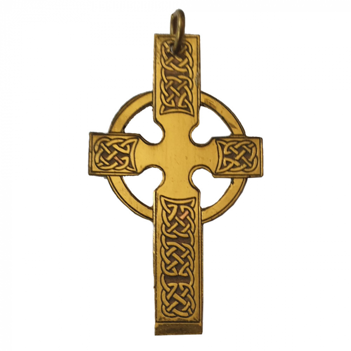 Keltisches Zeremonienkreuz Amulett Messing Kupfer Talisman: 40 mm