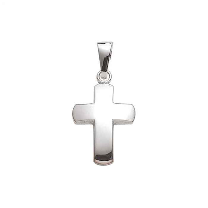 Anhänger Kreuz aus massiv 585 - 14 kt Weißgold
