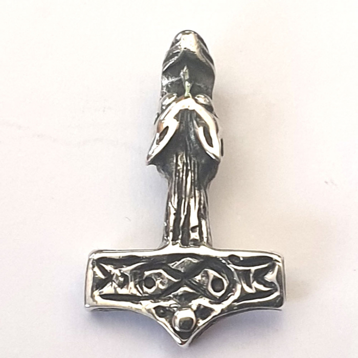 Wolfshammer Thorhammer klein Amulett 925er Silber Talisman: 21 mm