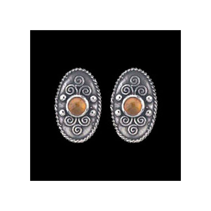 Celtic, Ohrstecker mit Stein silber 19x12mm