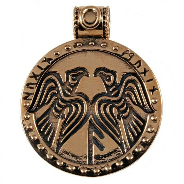 Odin Amulett Runen Inschrift Bronze Anhänger Schmuck Wikinger