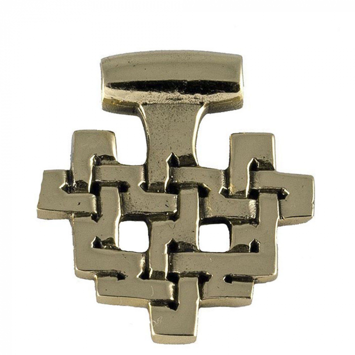 Wikinger Anhänger Haithabu Bronze Knotenmuster Kreuz 2,8 cm