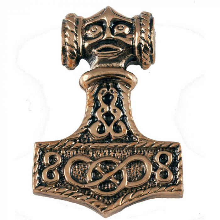 Thors Hammer Bronze Anhänger Schmuck - Thorhammer - 34x24mm