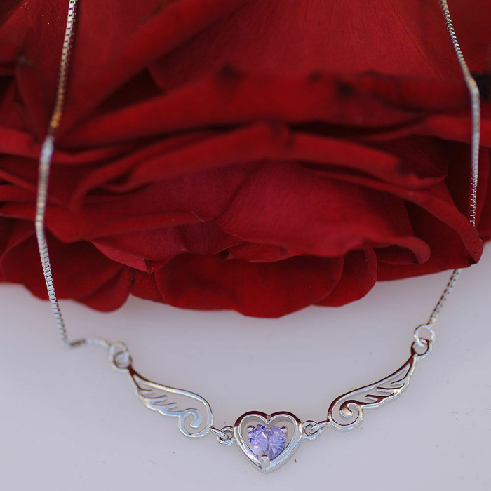 Wunderschöne Halskette mit Zirkonia Crystal mit Kette 925 Silber