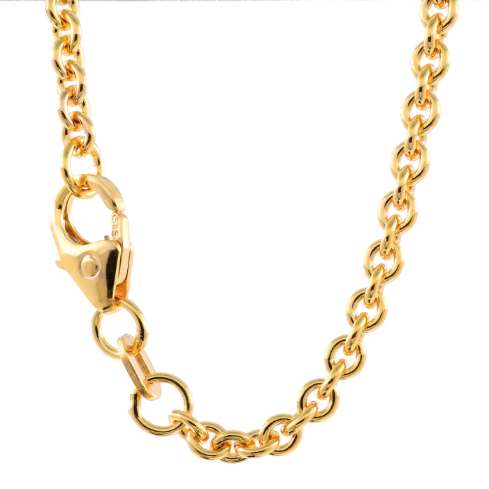 4,0 mm 50 cm 585 - 14 Karat Gold Halskette Ankerkette rund massiv Gold hochwertige Goldkette 23,8 g