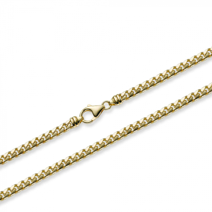 5,0 mm 19 cm 585 - 14 Karat Gold Halskette Panzerkette diamantiert oval massiv Gold hochwertige Goldkette 16,5 g