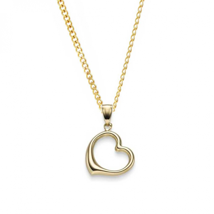 Anhänger Herz 585 14 Karat Gold mit massiver Goldkette 1,1 mm 585-14 Karat Gold Juwelier Qualität