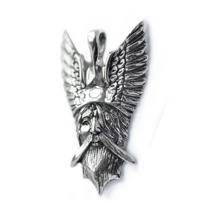 Silberanhänger Odin  Kopf Anhänger Wotan Viking 925er Silber 44x26mm