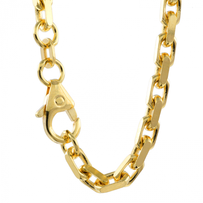 Ankerkette diamantiert Halskette Breite 5,0 mm - 585 - 14 Karat Gold