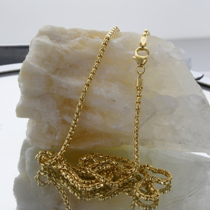 2,7 mm 585 - 14 Karat Gold Halskette Venezianerkette massiv Gold hochwertige Goldkette  - Länge nach Wahl