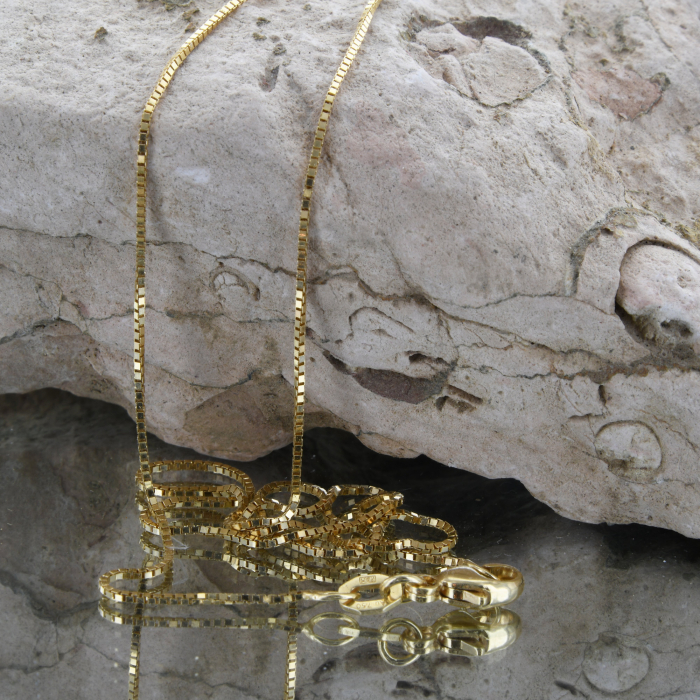 0,7 mm 750 - 18 Karat Gold Halskette Venezianerkette massiv Gold hochwertige Goldkette  - Länge nach Wahl