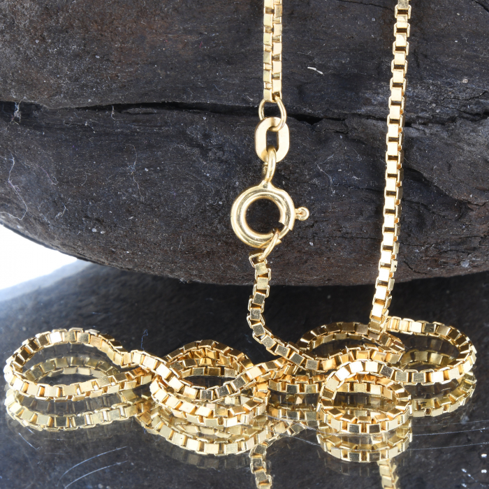 1,4 mm 585 - 14 Karat Gold Halskette Venezianerkette massiv Gold hochwertige Goldkette  - Länge nach Wahl