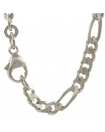 60.95 Figarokette Halskette Breite 4,3 mm - 925 Sterlingsilber Auswahl 907.P001.371355-Silber-SET Alle Halsketten aus Silber
