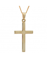 322.95 Anhänger Kreuz 585 Gold mit massiver Goldkette 1,1 mm 904-AN84311-585-11-PL Goldketten