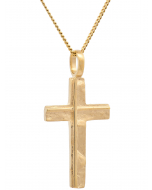 589.95 Gold Anhänger Kreuz mit Goldkette massiv 585 - 14 Karat Gold 904-KR126655-585-11-PL Goldketten