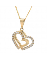 260.95 Anhänger Herz mit Zirkonia mit Kette 1,1 mm 333-8 Karat Gold 904-AN157262-SET Herz Anhänger