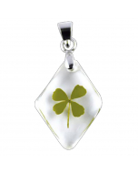 8.95 Glücksklee- Anhänger Schmuck - Glück , Pflanzen - 21x16mm 915-TREF05 Halbedelmetall