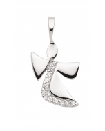 Anhänger Engel Kettenanhänger aus Silber mit Zirkonia - massiv 925 Sterlingsilber