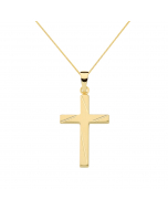 Anhänger Kreuz mit massiver Goldkette 1,1 mm 333-8 Karat Gold Juwelier Qualität
