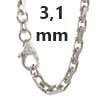 Ankerkette diamantiert 925 Sterlingsilber 3,1 mm