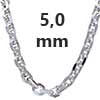 Ankerkette diamantiert 925 Sterlingsilber 5,0 mm