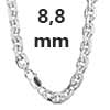 Ankerkette diamantiert 925 Sterlingsilber 8,8 mm
