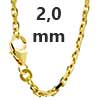 Ankerketten diamantiert 333 - 8 Karat Gold 2,0 mm