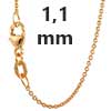 Ankerketten rund 750 - 18 Karat Gold 1,1 mm