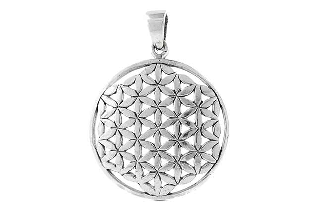 Hier können Sie Anhänger aus Silber mit Motiv Blume des Lebens anzeigen lassen